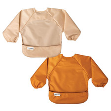Long Sleeve Bib for Babies Toddlers 2-Pack Waterproof Smock Bib for Eating
