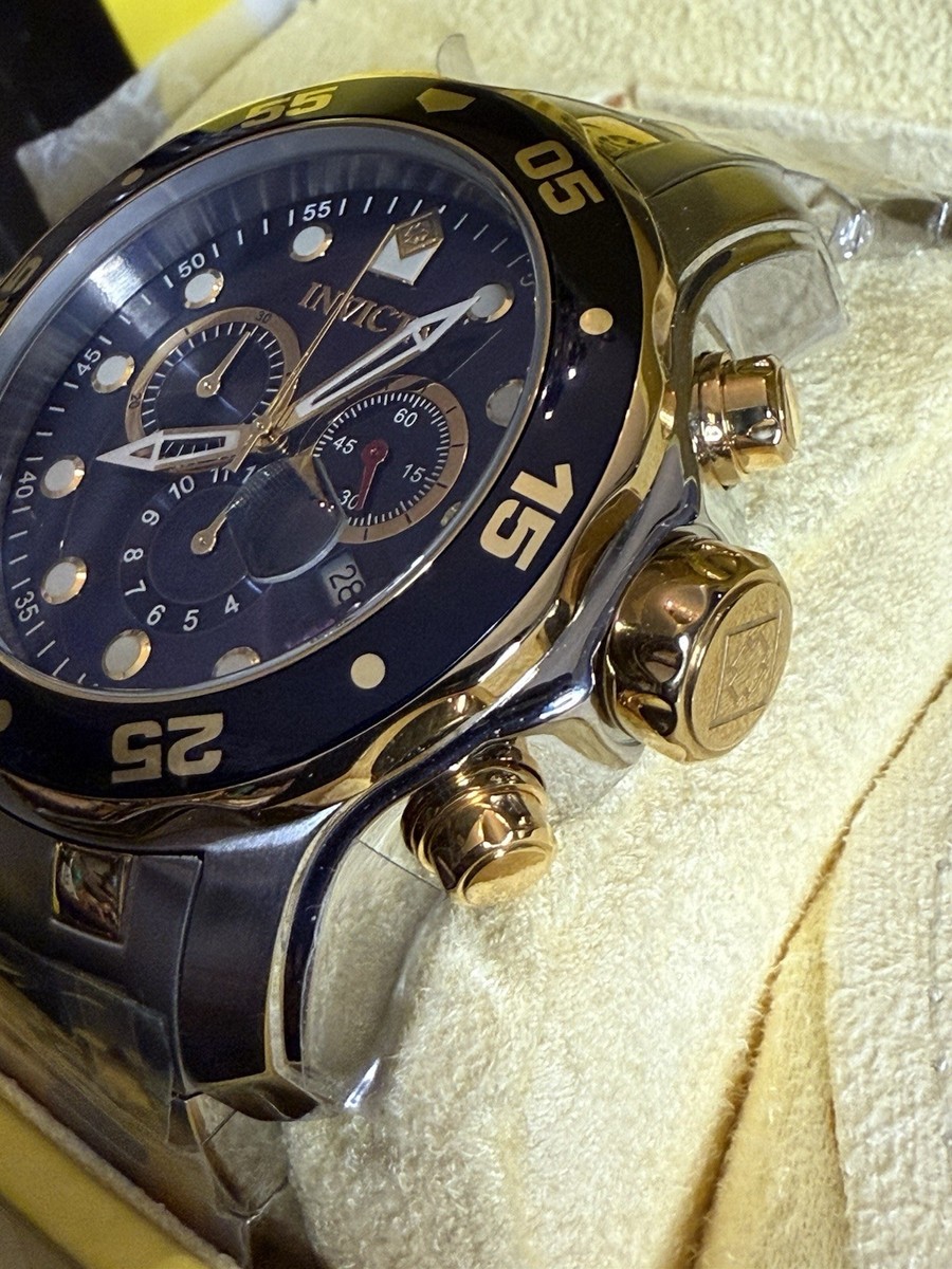 Invicta Men's Pro Diver Chronograph Blue Dial Two Tone Steel Watch