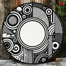 Black White Geometric Abstract Aluminum Wall Decor Minimalist