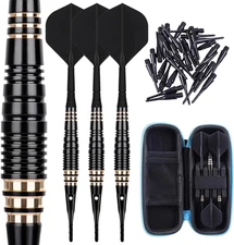 Professional Soft Tip Darts Set 18 Grams with 30 Extra Dart Tips and Gift Storag