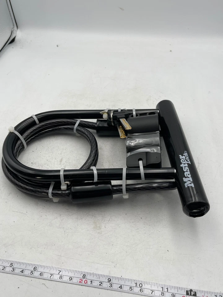 Master Lock U-Lock Cable Combo Bike Lock Heavy Duty Black Keys Included Steel - Image 2 of 4