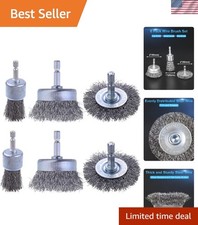 Versatile 6-Piece Carbon Steel Wire Wheel and Pen Brush Set for Deep Cleaning