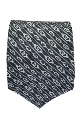 Links of London Mens Silk Link Classic Printed Sleek Necktie Black OS