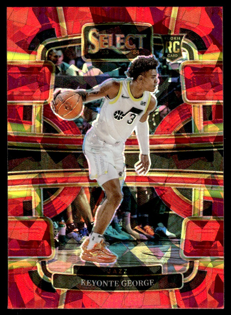 2023-24 Panini Select Red Cracked Ice M8 Keyonte George Rookie Utah Jazz #75
