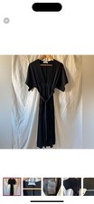 Urban Outfitters Ribbed Black Kimono Style Deep V Dress #goth