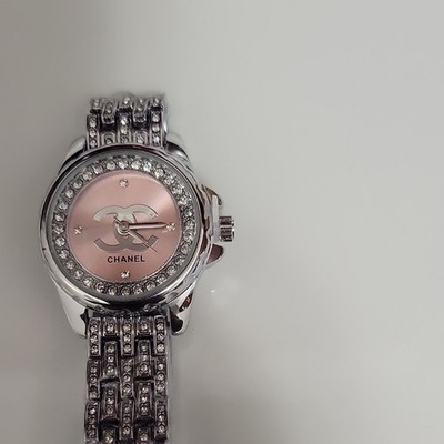 CHANEL Women's Quartz Analog Pink Dial Diamond Markers SS Bracelet 26mm WR