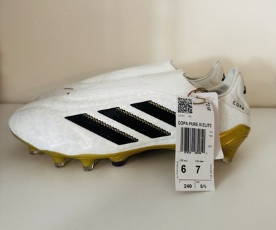 Adidas COPA PURE III ELITE LL FG JH6301 White metal/black/gold Mens 6 Womens 7.5