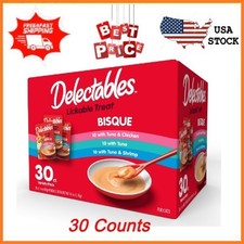 NEW SALE Hartz Delectables Bisque Lickable Wet Cat Treats Variety Pack, 30 Count