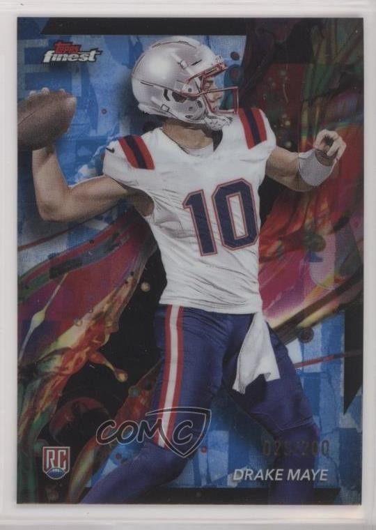 2024 Topps Finest Common Blue Refractor 25/200 Drake Maye #62 Rookie RC