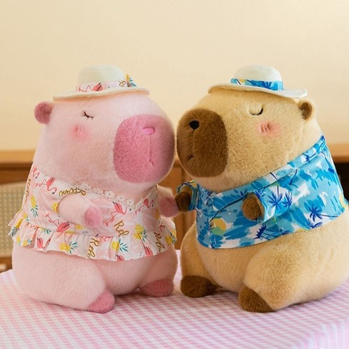 Beach Clothes Capybara Plush Toy Summer Capybara Plush Doll Christmas - Picture 3 of 15
