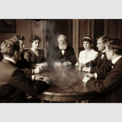 Seance Photo Print Creepy Strange Face Ghost Old Spirit Photography Victorian 2