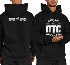 Men's Black Roman Reigns OTC 10 Star Pullover Hoodie