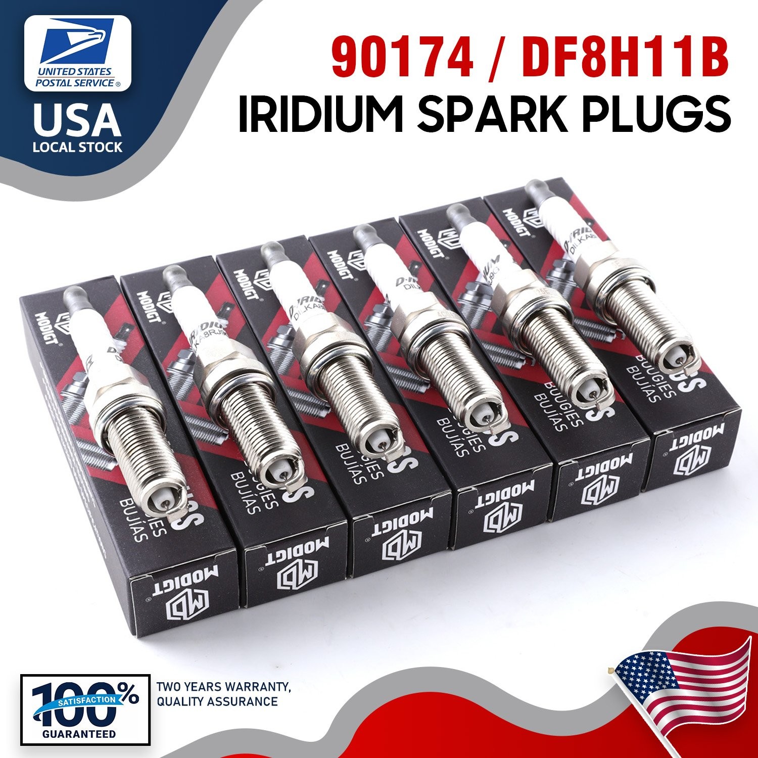 OEM NEW 6Pcs Double Iridium Spark Plugs DF8H-11B 90174 For Nissan Honda Infiniti