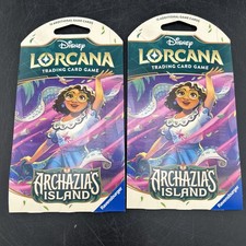 Disney Lorcana Archazias Island Sleeved Booster Pack Art Set of 2