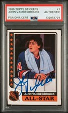 1986-87 John Vanbiesbrouck Topps Stickers Rookie Auto PSA/DNA Authentic POP 1