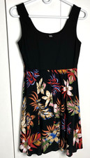 Shein Cute Tropical Sleeveless Short Dress Black Floral Size Medium