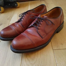 Allen Edmonds Fairgate Men's Size 10 D Brown Leather Cap Toe Dress Shoe