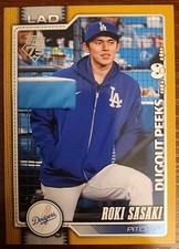 2026 Topps Roki Sasaki Dugout Peeks /50 Celebration Gold Dodgers Case Hit SSP