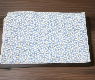 Vintage Carters Blue White Yellow Stars Flannel Receiving Blanket Space 80s