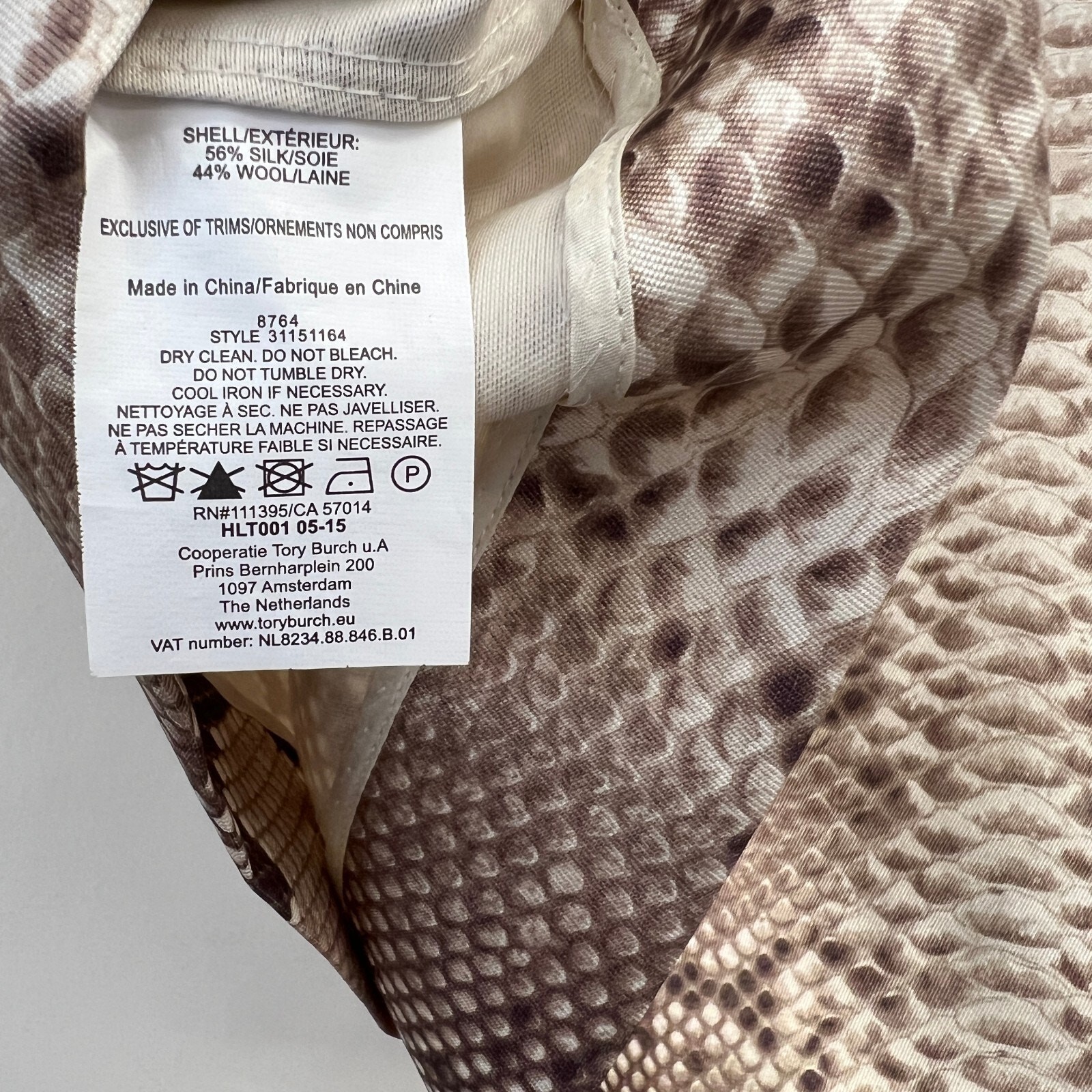 Tory Burch Python Snakeskin Pattern Silk Blend Bo… - image 7