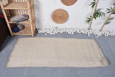 Decorative Rug, Beige Oriental Pattern 2.4x5.5 ft