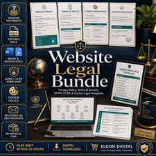 Website Privacy Policy Terms of Service Bundle GDPR CCPA Cookie Legal Template