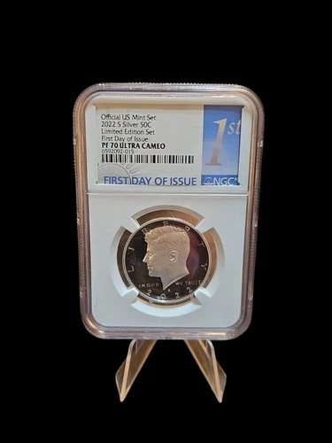 2022 S Silver Kennedy Half Dollar 50c Proof Coin NGC PF 70 UC FDOI Ltd Edition