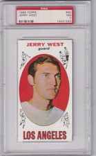 1969-70 Topps Basketball, #90 Jerry West, PSA-7 PSA