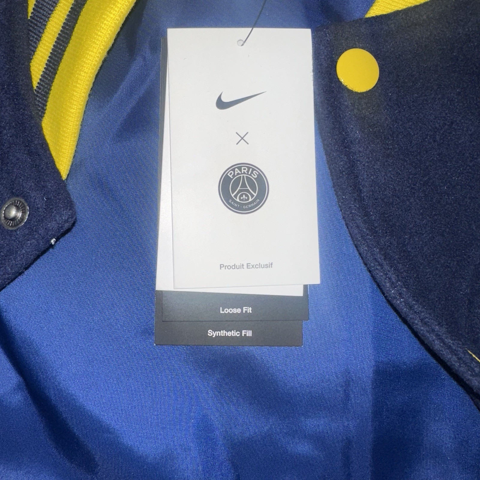 SACAI X NIKE Giacca Bomber Nike Uomo Large Paris Saint Germain Authentics Varsity FQ7803 410