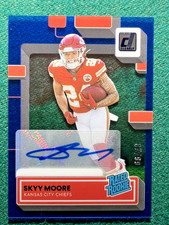 2022 Clearly Donruss Skyy Moore Blue Rated Rookie Auto RC #07/99 Chiefs Sharp!