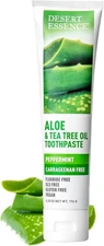 (Free Duty Tax) Desert Essence Aloe & Tea Tree Oil Toothpaste - Peppermint -