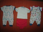 Baby Clothes Size 0-6 months 4 Pc Bundle Lot w/ PJs romper tee shorts good cond. — photo 2