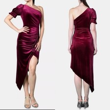 INSPR NY Brittany Xavier Velvet One Shoulder Dress Whimsigoth Asymmetrical NWT S