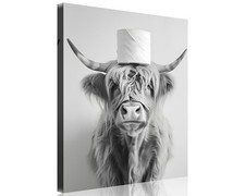 Highland Cow Wall Art Bathroom Funny Highland Cow Bathroom Wall Art Black and...