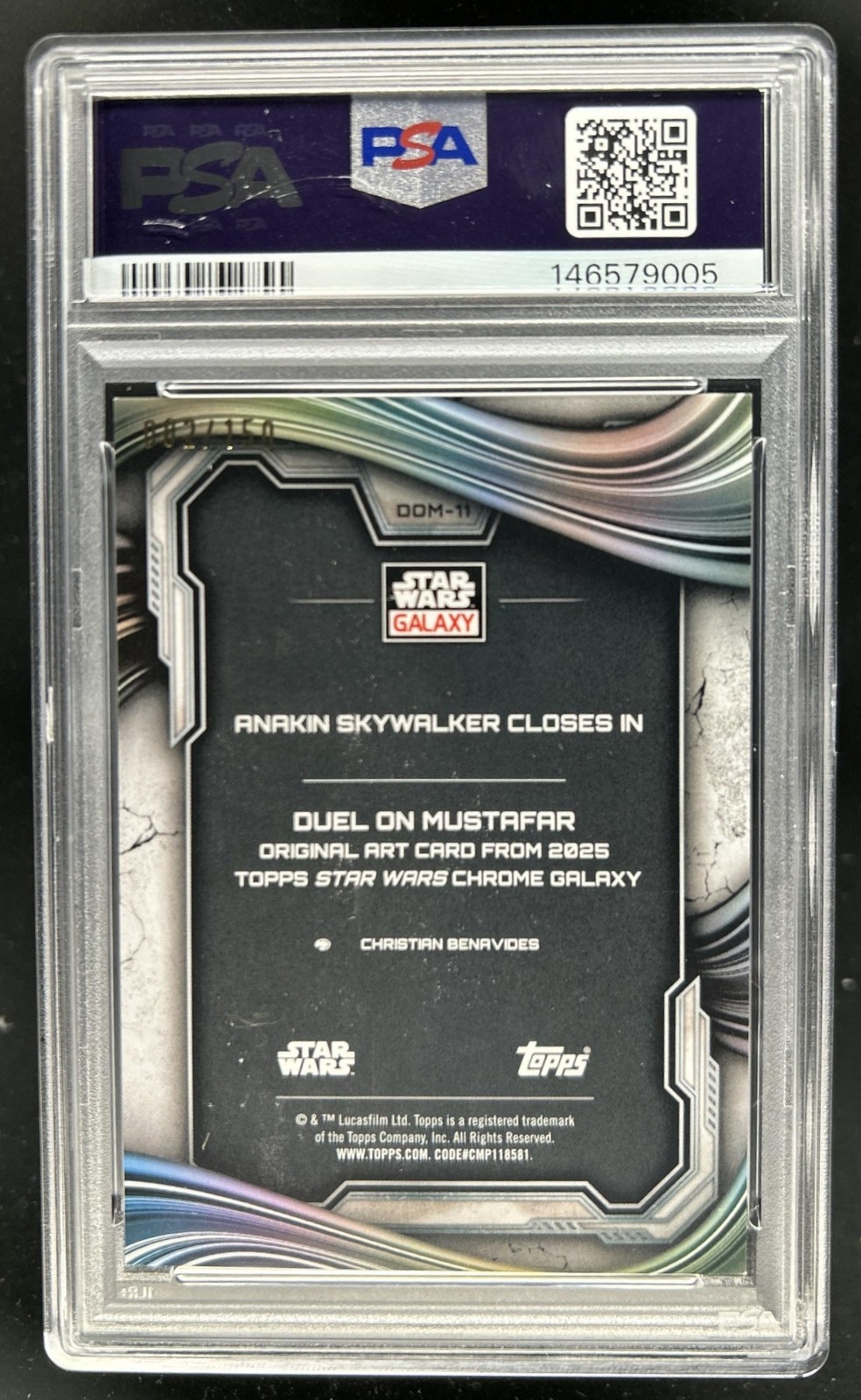 2025 Topps Chrome Star Wars Galaxy Anakin Skywalker Closes In Atomic #/150 PSA 9 view 2