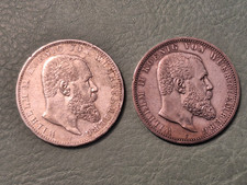2 x 5 marek srebrne monety z Wirtembergii