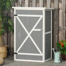 Waterproof Wooden Garden Shed Outdoor Utility Cabinet Storage Small Tool Box Fir