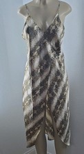 Secret Treasures Animal Print Satin Slip Gown Sleeveless V-Neck M Women