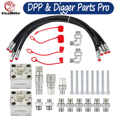 2X Three-way diverter valve Fits for 1-2 ton mini excavators with quick connects
