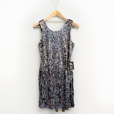 NWT Express Sequin Mini Dress XS ~ Black Silver Iridescent Party Glam Sparkle