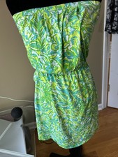 Lilly Pulitzer Windsor Dress Strapless cotton knit sz XS Palmetto floral elastic