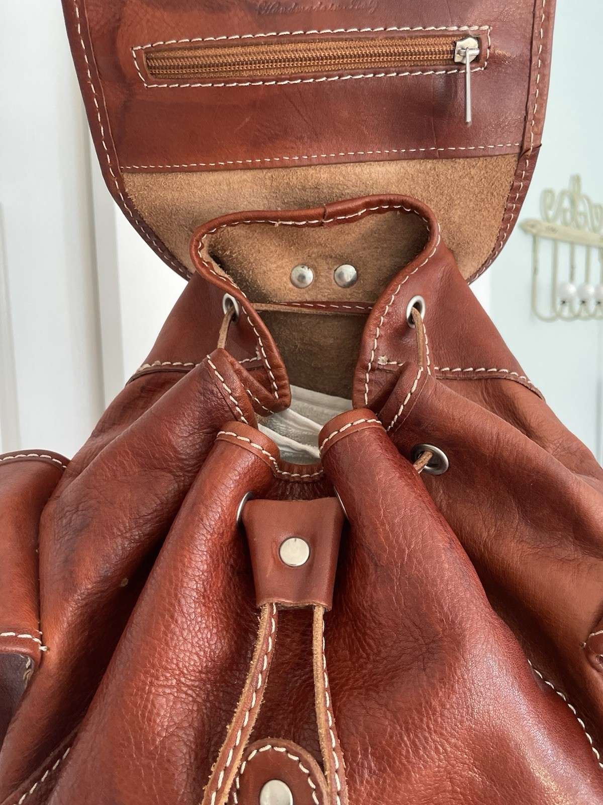 Floto -Multi Compartment Backpack -Full Grain Lea… - image 7