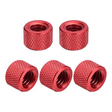 10Pcs Knurled Thumb Nut, 1/4"-20x10mm Hand Nut Pass Hole Nut Aluminum Alloy Diam
