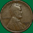 1933-D Lincoln Wheat Cent Fine F Coin #34964