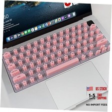 Keyboard Cover Caps for Long Acrylic Nails - Silicone Raised Keycaps for Pink
