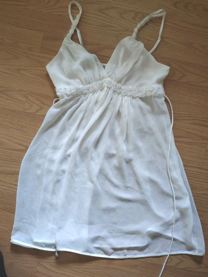 In Bloom Jonquil Babydoll Camisón Camisón Bata Conjunto Pequeño Cuentas Nupcial Transparente Foto 3 de 4