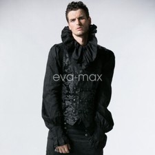 New PUNK Sleeveless Vest Tail Jacket Waistcoat Men Gothic Visual Kei Streampunk