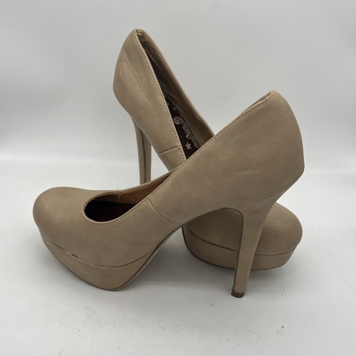 Brash Platform Stiletto Pumps Shoes Beige 5.5" Heel Size 9.5 Women's Slip On - Picture 2 of 10