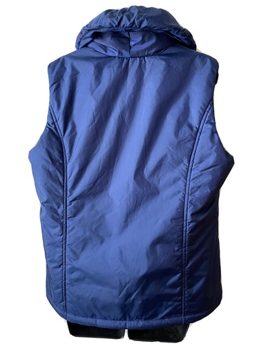 Jones New York Women's Puffer Vest Jacket Large Royal Blue Collared Full Snap Up - Picture 7 of 14