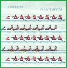 NDC 2022 WOMEN'S ROWING #5697c MINT IMPERF PANE, NO DIE CUTS, VF